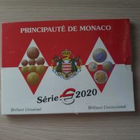 Монако 2020 г. Официальный набор монет евро от 1 цента до 2 евро (8 монет; 3,88 евро)