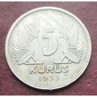 Турция 5 курушей, 1935-1943