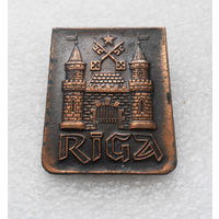 Рига. Латвия. Герб города. Геральдика. Тяжелый металл. Крупный эффектный значок #1272-CP21