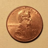 США. 1 цент 2001 г. "D"