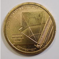 США 1 доллар 2020 Американские инновации Шкала Гербера Коннектикут Двор D и Р 6-я монета в серии.