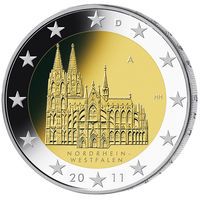 2 евро 2011 Германия A Федеральные земли Германии - Кёльнский собор UNC из ролла