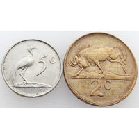 Две монеты ЮАР: 5 центов 1983 и 2 цента 1988 гг.