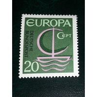 Германия ФРГ 1966 Европа СЕПТ Europa CEPT чистая марка