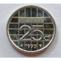 Нидерланды. 25 центов 1995 года.