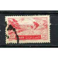 Ливан - 1955 - Ливанские пейзажи 15Pia. Авиапочта - (есть тонкое место) - [Mi.530] - 1 марка. Гашеная.  (LOT Dt15)