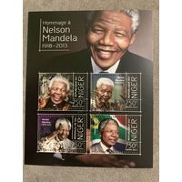 Нигер 2013. Нельсон Мандела. Малый лист