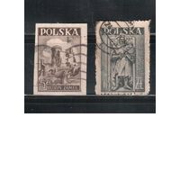 Польша-1946,(Мих.441-42) гаш.  ,  Стандарт, Замок, Король