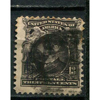 США - 1902/1908 - Бенджамин Гаррисон 13С - [Mi.146A] - 1 марка. Гашеная.  (Лот 18Di)