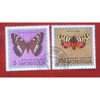 Монголия. Бабочки. ( 2 марки ) 1974 года. 8-4.