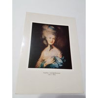Открытка ,,Портрет дамы в голубом'' худ. Томас Гейнсборо 1983 г.