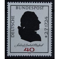 250 лет со дня рождения поэта Фридриха Готлиба Клопштока, Германия, 1974 год, 1 марка