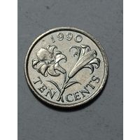 Бермуды 10 центов 1990 года .