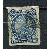 Боливия - 1887 - Герб 5С - [Mi.24] - 1 марка. Гашеная.  (Лот 26Di)