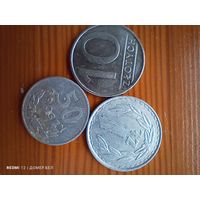 Польша 10 злотых 1986,1 злотый 1986, 50 грошей 1978-78