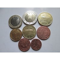 Полный ГОДОВОЙ набор евро монет Германия 2002 G (1, 2, 5, 10, 20, 50 евроцентов, 1, 2 евро)