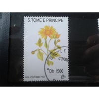 Сан-Томе и Принсипе 1992 Цветы Михель-9,0 евро гаш