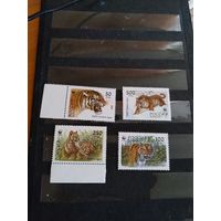 1993 Россия фауна чистая полная серия фауна тигры клей MNH** (р-10)