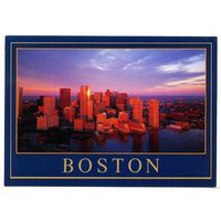Сохрани себе частичку Америки. Boston. Skyline from harbor. 1986 год. Открытка США. Чистая