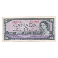 Канада 10 долларов 1954 года. Состояние VF+!