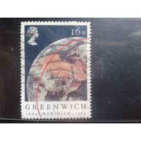 Англия 1984 Вид Земли из космоса, Гринвичский меридиан