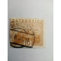 Австрия 1929г. Стандарт. 10 грошей. Сдвиг печати.