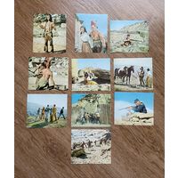 Коллекционные карточки с 21 по 30 / фильм 1965 года "Последний из могикан" индейцы вестерн