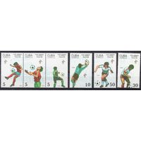 Спорт Футбол Куба 1990 год чистая серия из 6 марок