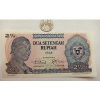 Werty71 Индонезия 2 1/2 Рупий 1968 2,5 рупии UNC банкнота