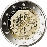 2 евро 2023 Германия J 1275 лет со дня рождения Карла Великого  UNC из ролла