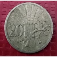 Чехословакия 20 геллеров 1927 г. #50907