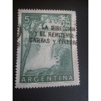 Аргентина. Водопад. 1955г. гашеная