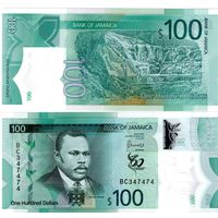 Ямайка 100 долларов образца 2022 UNC (банкнота из пачки)