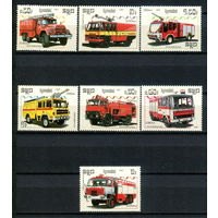 Камбоджа (Кампучия) - 1987г. - Пожарные машины - полная серия, MNH, 1 марка с отпечатком на клее [Mi 901-907] - 7 марок