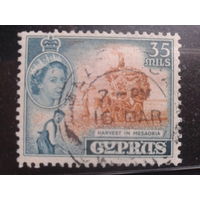 Кипр 1955 Королева Елизавета 2, воз с урожаем  35м