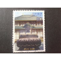 Япония 2002 историческое здание, марка из блока