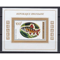 Фауна. Рыбы. Руанда. 1973. 1 блок. Michel N бл33 (6,0 е)