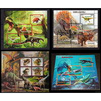 Серия блоков динозавры фауна MNH