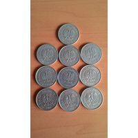 1 злотый 1974, 1975, 1977, 1978, 1982, 1983, 1985, 1986, 1987, 1988. Сборный лот, 10 монет.