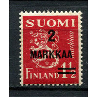 Финляндия - 1937 - Герб с надпечаткой 2 MARKAA на 1 1/2М - [Mi. 202] - полная серия - 1 марка. MH.  (Лот 206AJ)