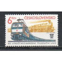 60-й конгресс Международного союза железнодорожного транспорта Чехословакия 1982 год серия из 1 марки