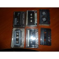 Аудиокассеты 6шт. из 90х с записями.