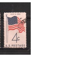 США-1960, (Мих.783) , гаш. , Флаг (одиночка)