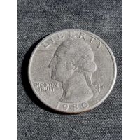 США 25 центов 1980 P