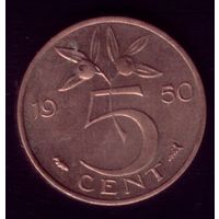 5 центов 1950 год Нидерланды