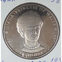Маршалловы острова 5 долларов 1997 Принцесса Диана