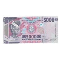 Гвинея 5000 франков 2022 года. Состояние UNC!