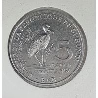 Бурунди 5 франков 2014 Птицы - Королевская цапля (Balaeniceps rex)