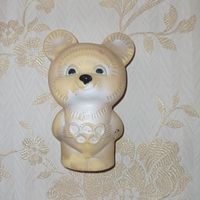 Мишка олимпийский, Олимпийский мишка малый , резиновая игрушка СССР, Москва 80