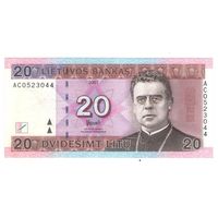 Литва  20 лит  2007 год  (серия AС)